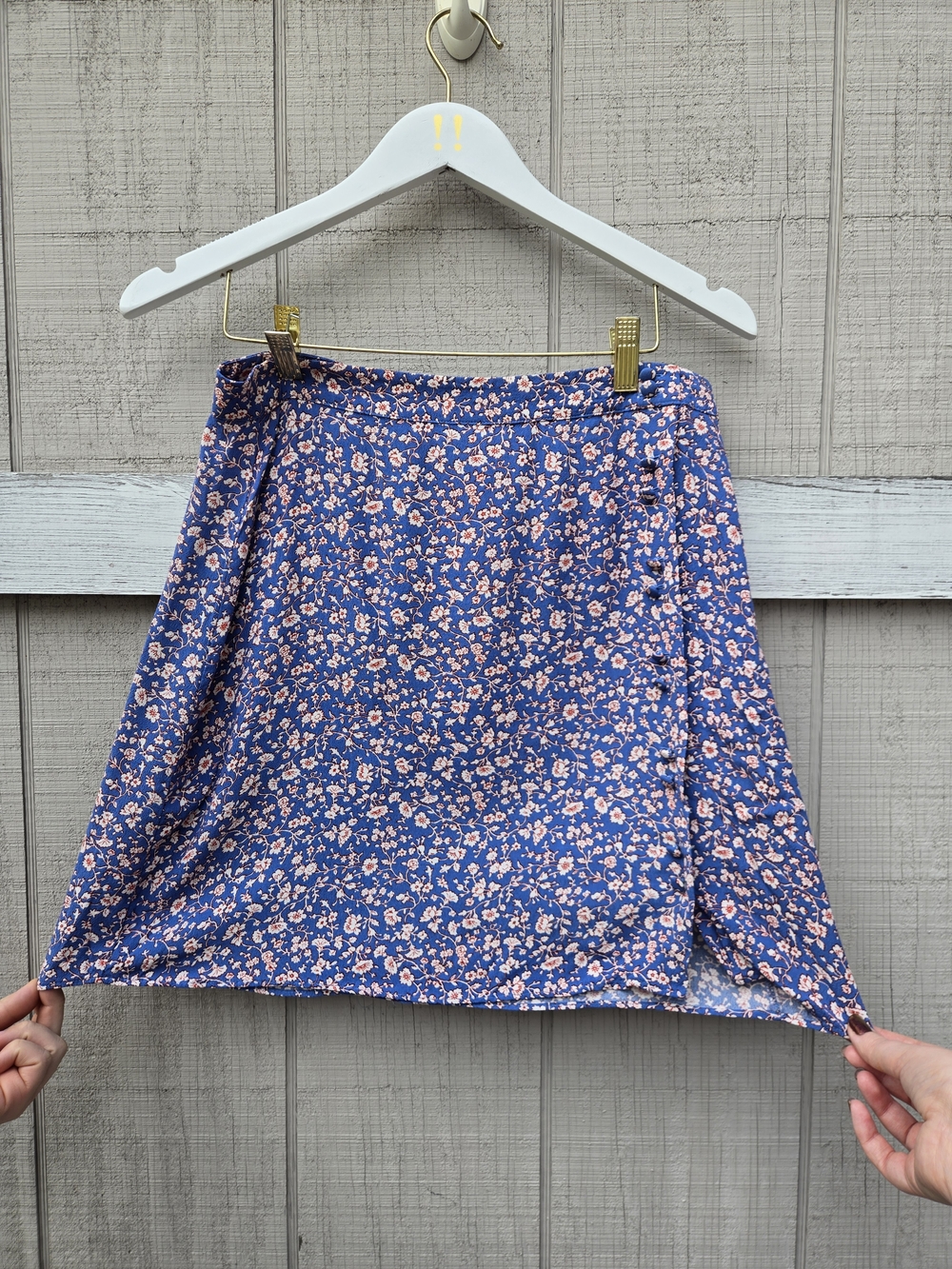 Madewell Faded Summer Vines Porch Floral Whimsy Side Button Mini Skirt 6
